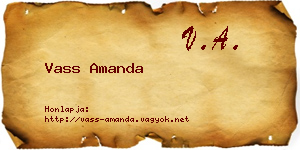 Vass Amanda névjegykártya